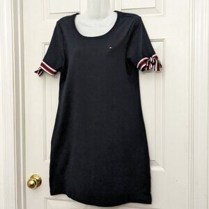 Tommy Hilfiger Shirt Dress Womens M Medium Dark Blue Short Sleeve Pullover